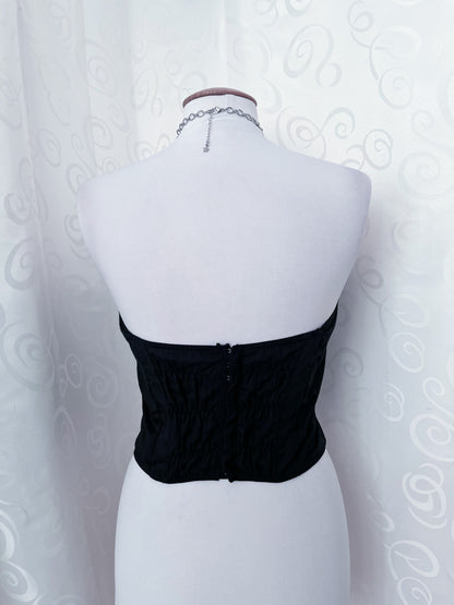 00’s gothic black corset top 🦇
