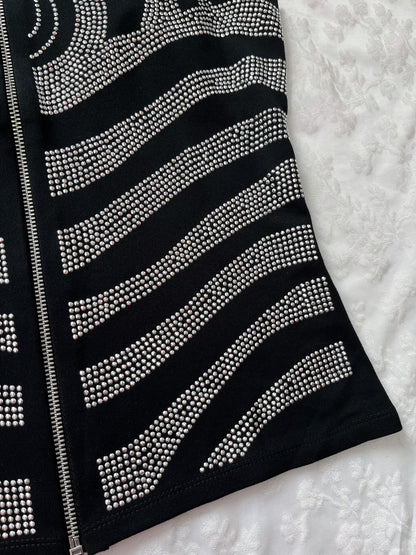 Iconic alt beaded zip-up top 🗡️