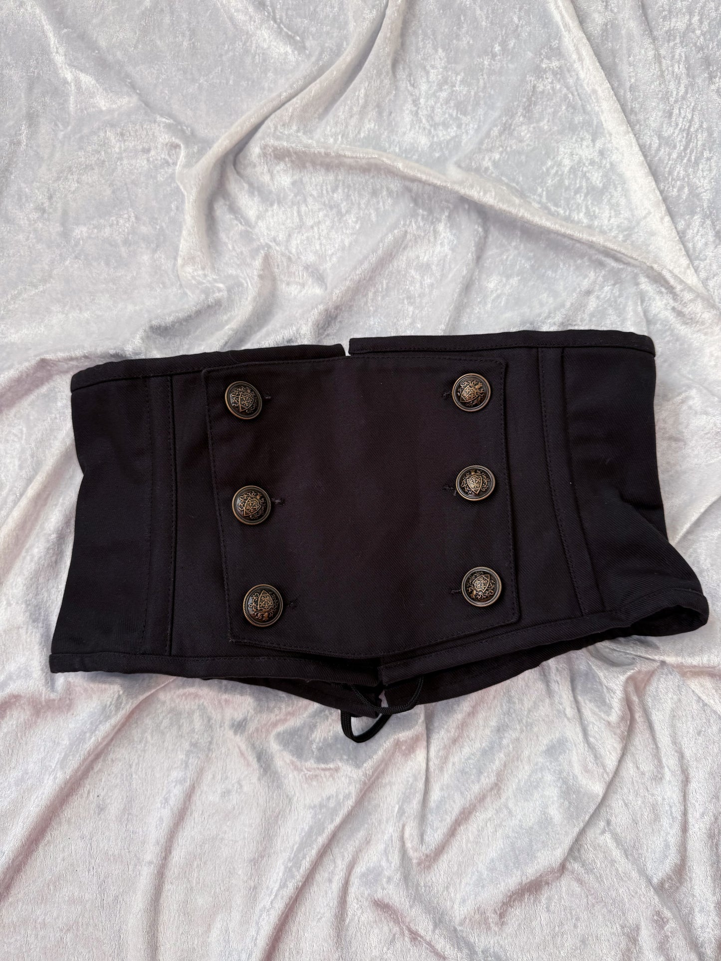 Dracula Black Cotton Panel Waist Cincher🦇