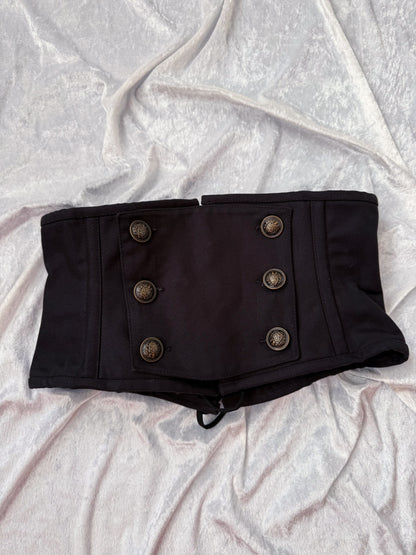 Dracula Black Cotton Panel Waist Cincher🦇