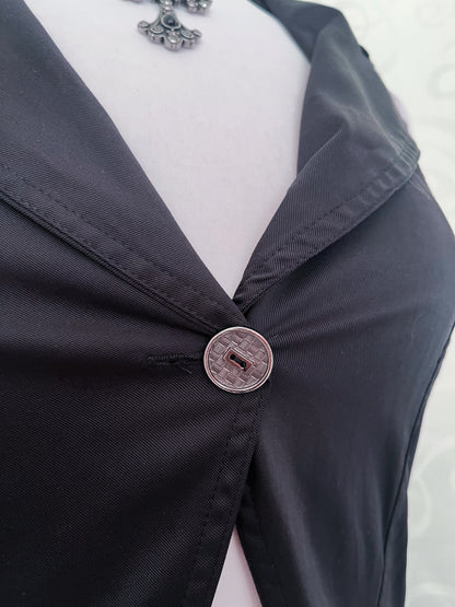 Gothic black vest with cutout & tail back 🦇🌀