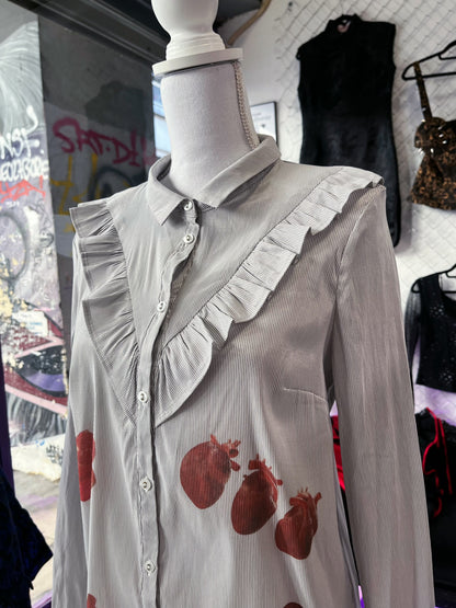 Flesh & Love REWORKED 00’s ruffle striped shirt 🫀🦷