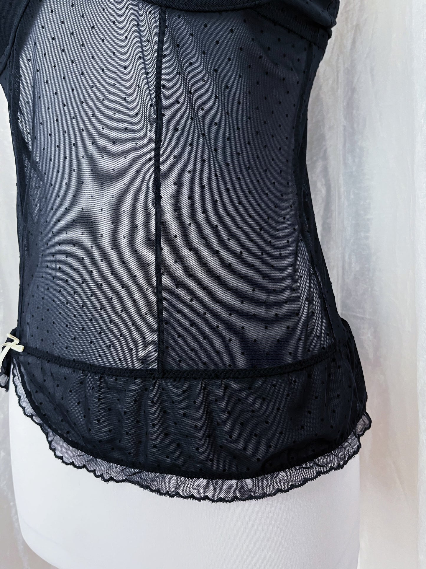 Dark coquette asymmetrical bustier top 🎀🕸️