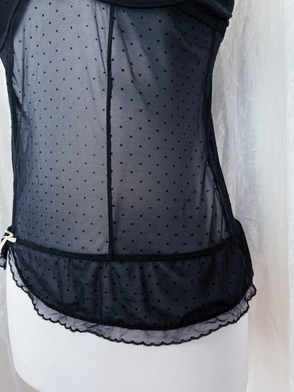Dark coquette asymmetrical bustier top 🎀🕸️