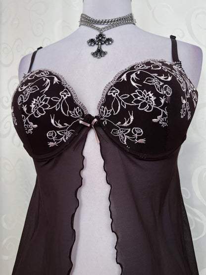 Whimsy fairy brown mesh bustier top 🐌