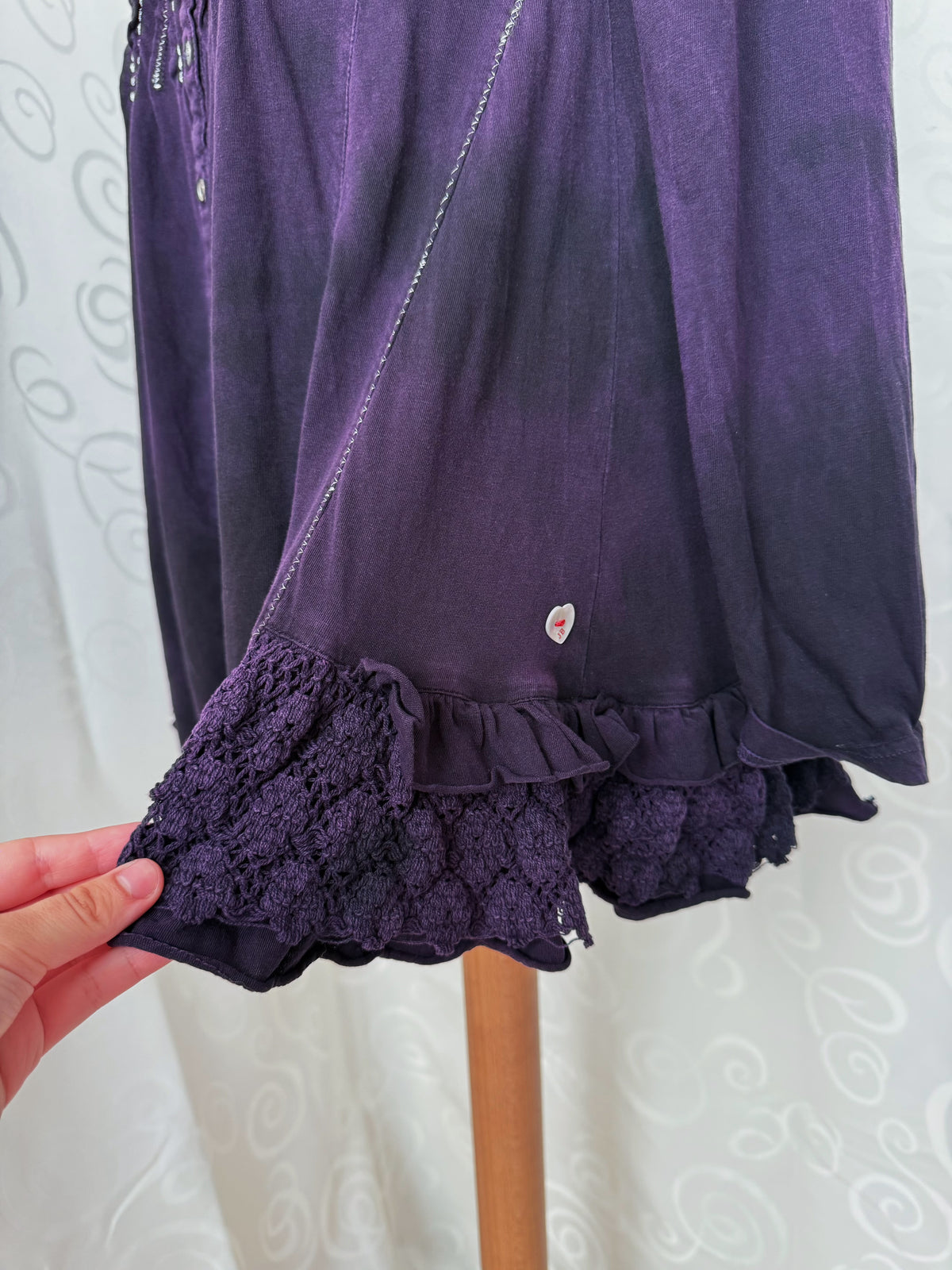 00’s Whimsygoth purple cotton button shirt 💜🌀