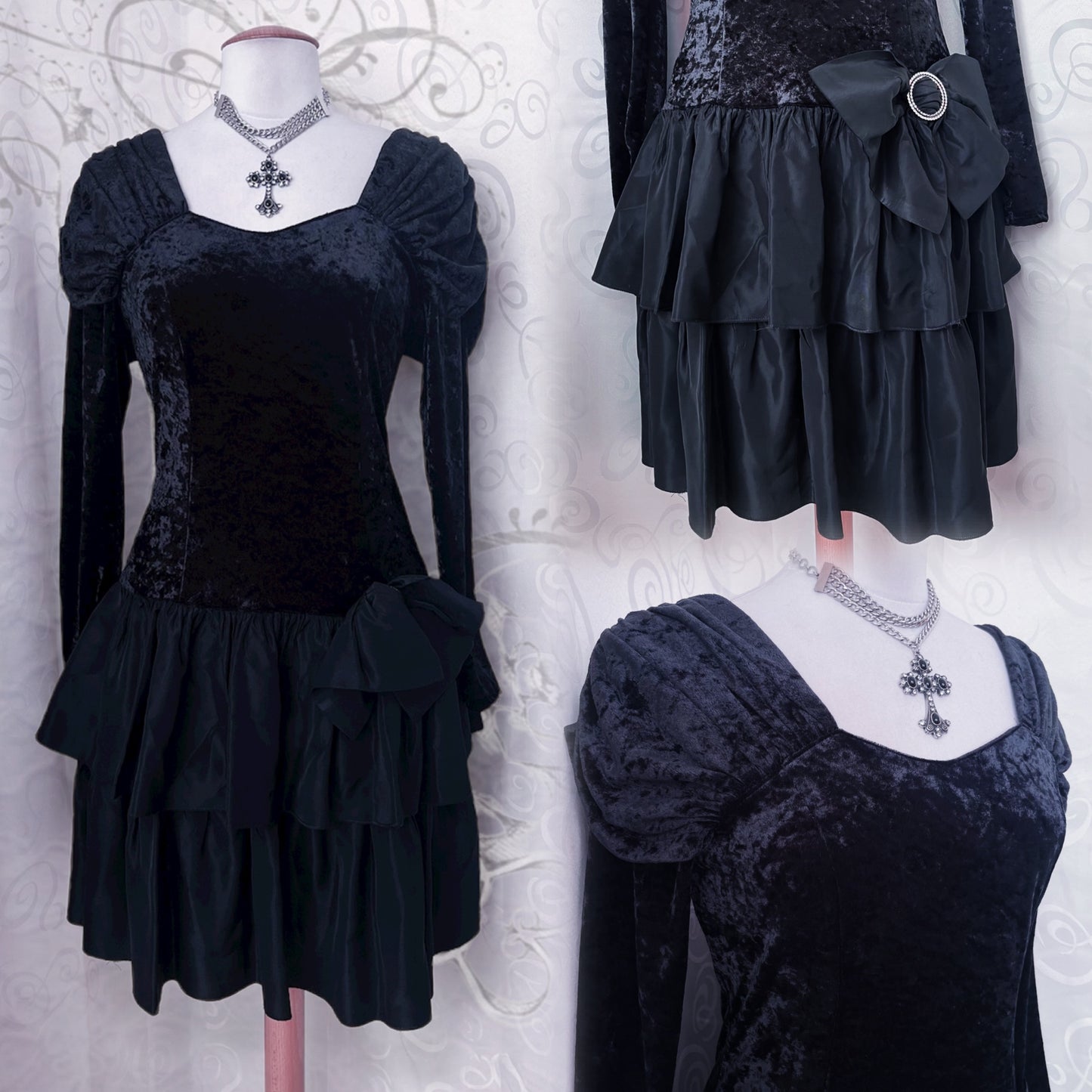 Vintage whimsy ballerina black velvet dress 🗝🔮