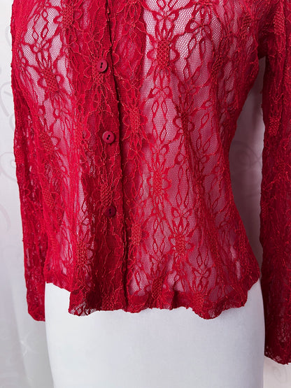 00’s deadstock vampire lacey red shirt 🫀