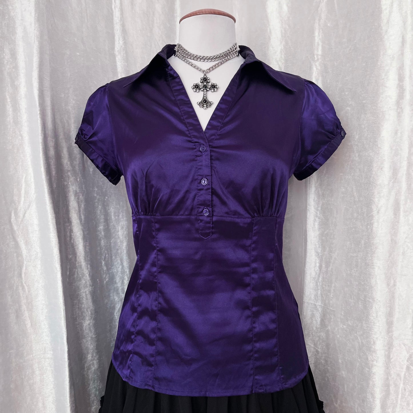 Gothic coquette purple shirt 💜🎀