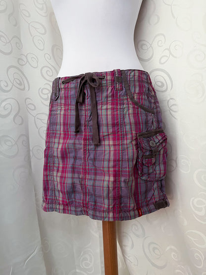 Espirit emo/scene pink checked cargo skirt 💕