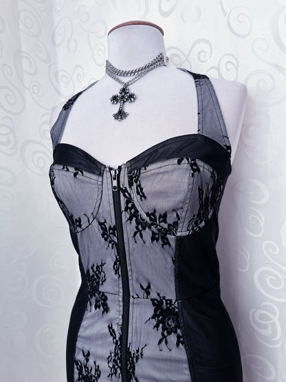 Hot gothic zip-up fitting dress 🦇