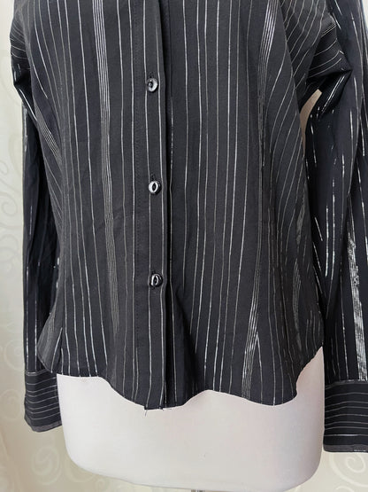 00’s gothic striped black shirt 🦇🌀