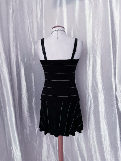 00’s fishbone striped dress ✨