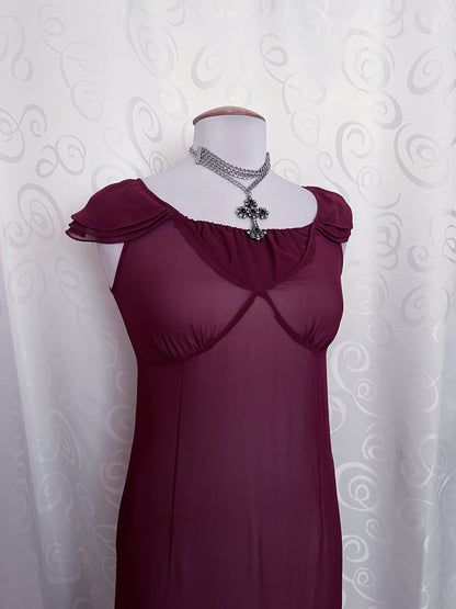 Whimsygoth Espirit mesh, burgundy nightgown 🍷