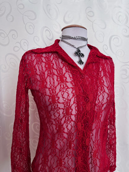 00’s deadstock vampire lacey red shirt 🫀