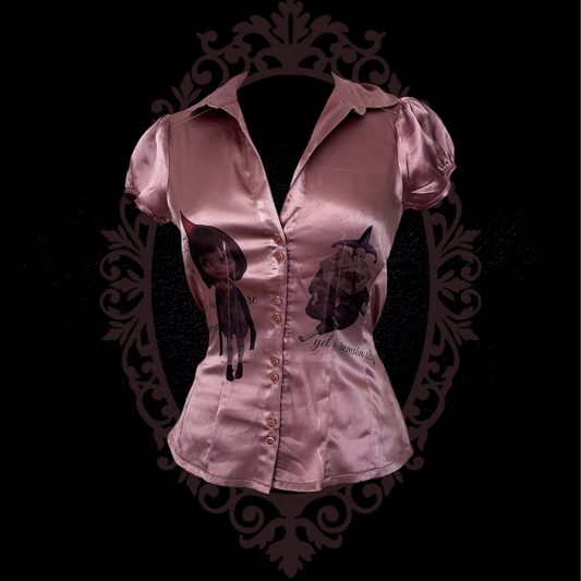 Neverending horrors REWORKED satin shirt 🎪