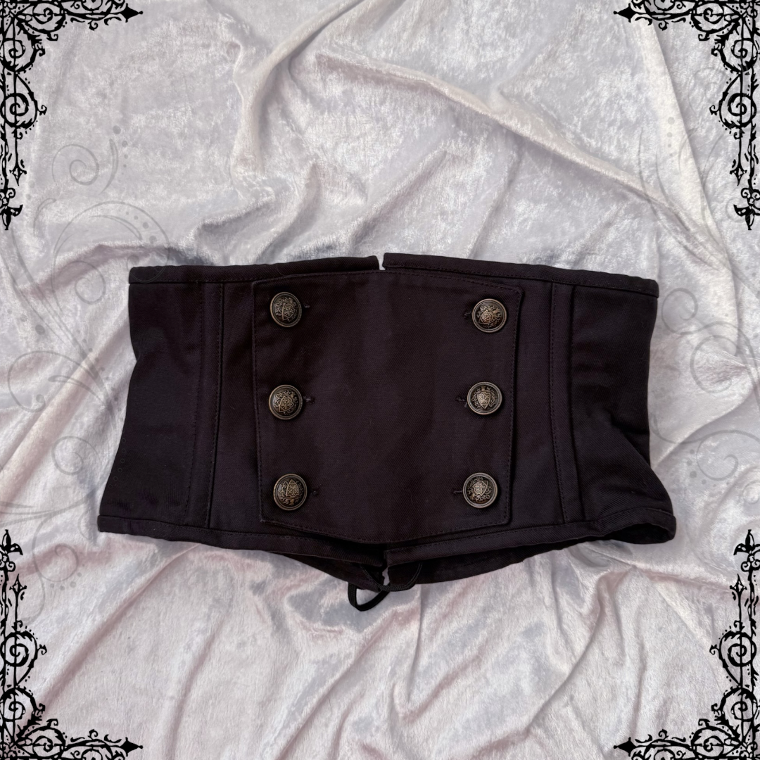 Dracula Black Cotton Panel Waist Cincher🦇