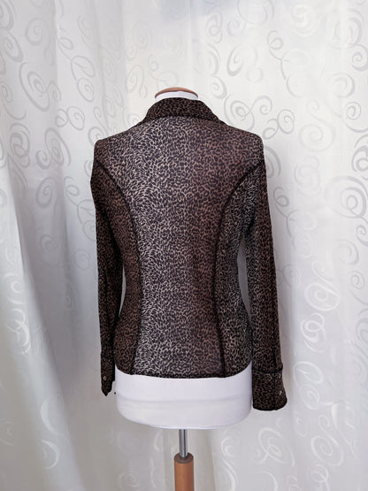 00’s Punk Bonita mesh leopard print shirt 🐆