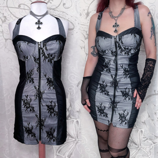 Hot gothic zip-up fitting dress 🦇