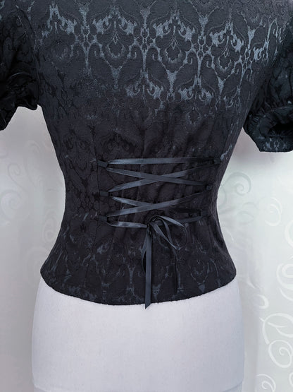 Dracula Gothic victorian style brocade high collar blouse 🦇🏰