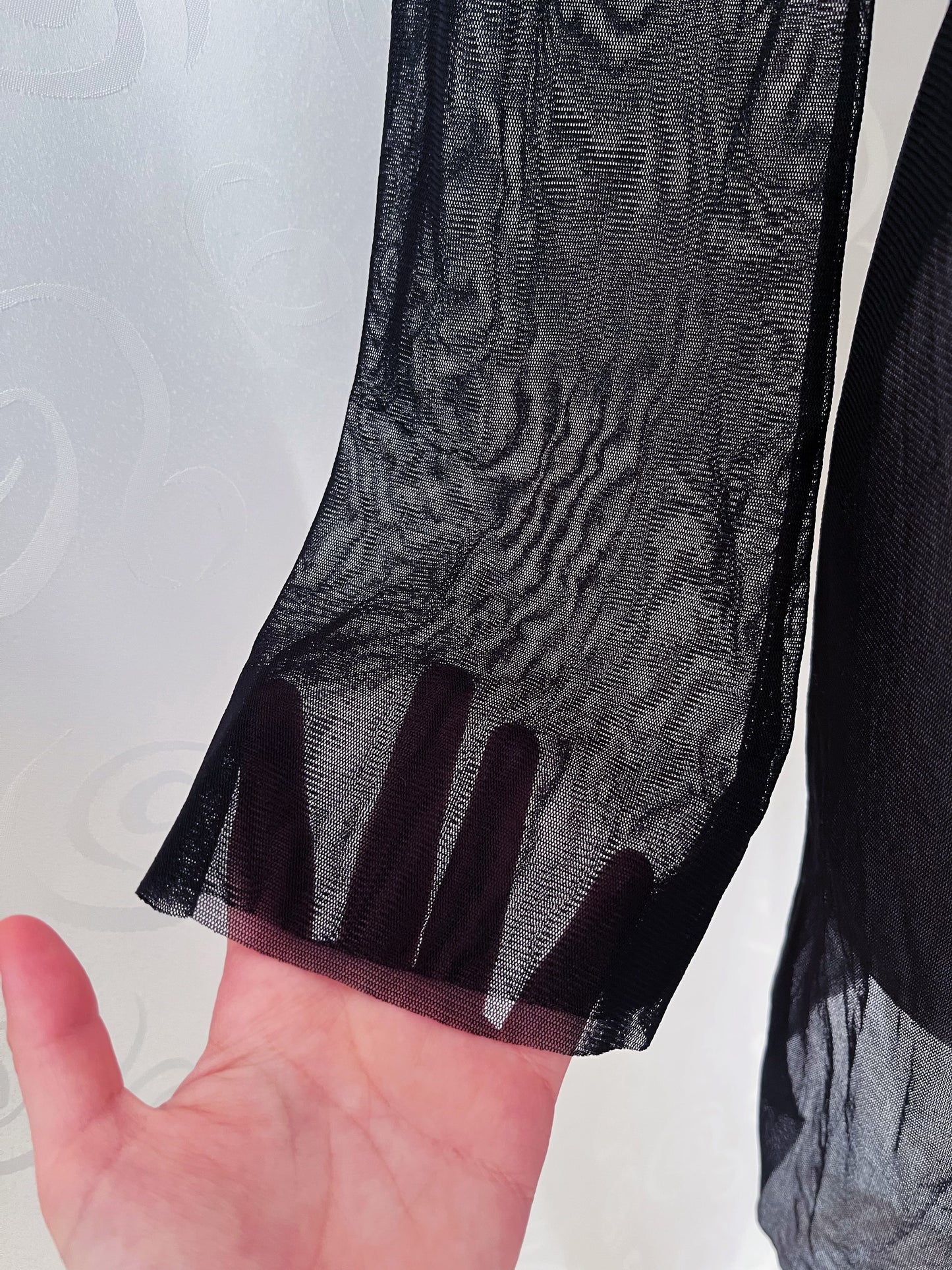 Gothic long mesh shirt/dress with dragon print on the back 🐉