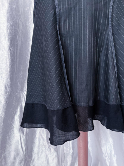 00’s Morgan black striped skirt with lace trim detail ✨🕷️