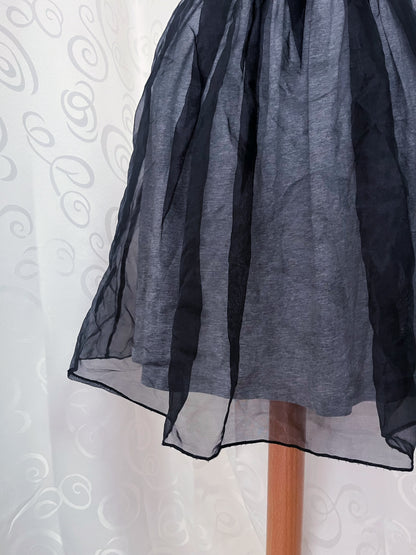 Dark coquette tulle grey & black skirt with velvet waistband 🖤