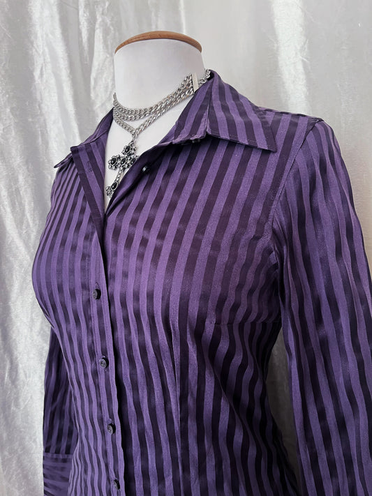 Gothic striped purple shirt 😈🌀