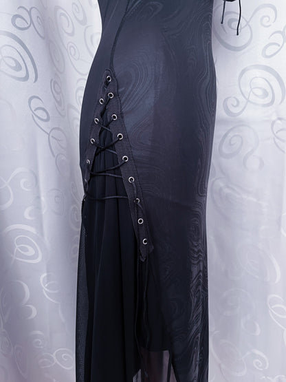 Gothic, hot maxi lace-up dress 🕷️