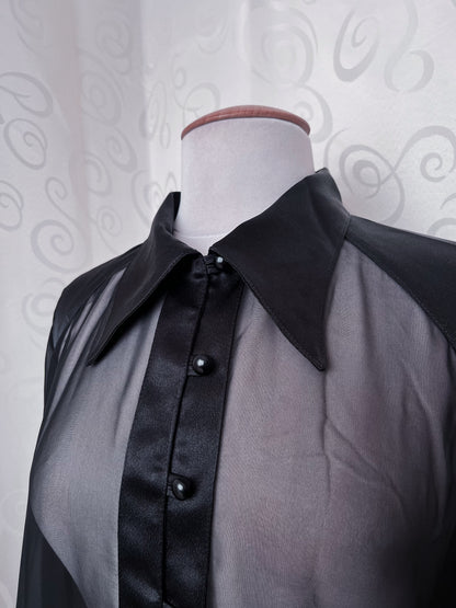 00’s whimsy black mesh shirt 🕷️