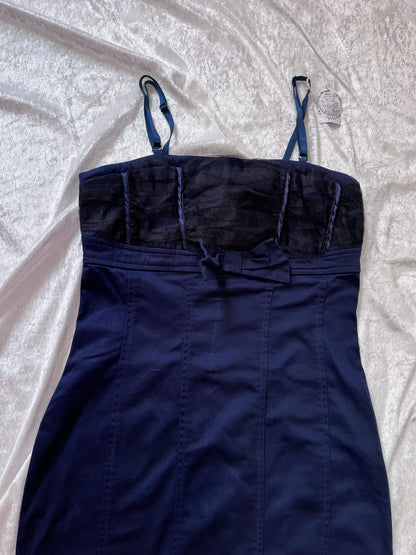 00’s Calliope blue cotton dress with lace detail 💕