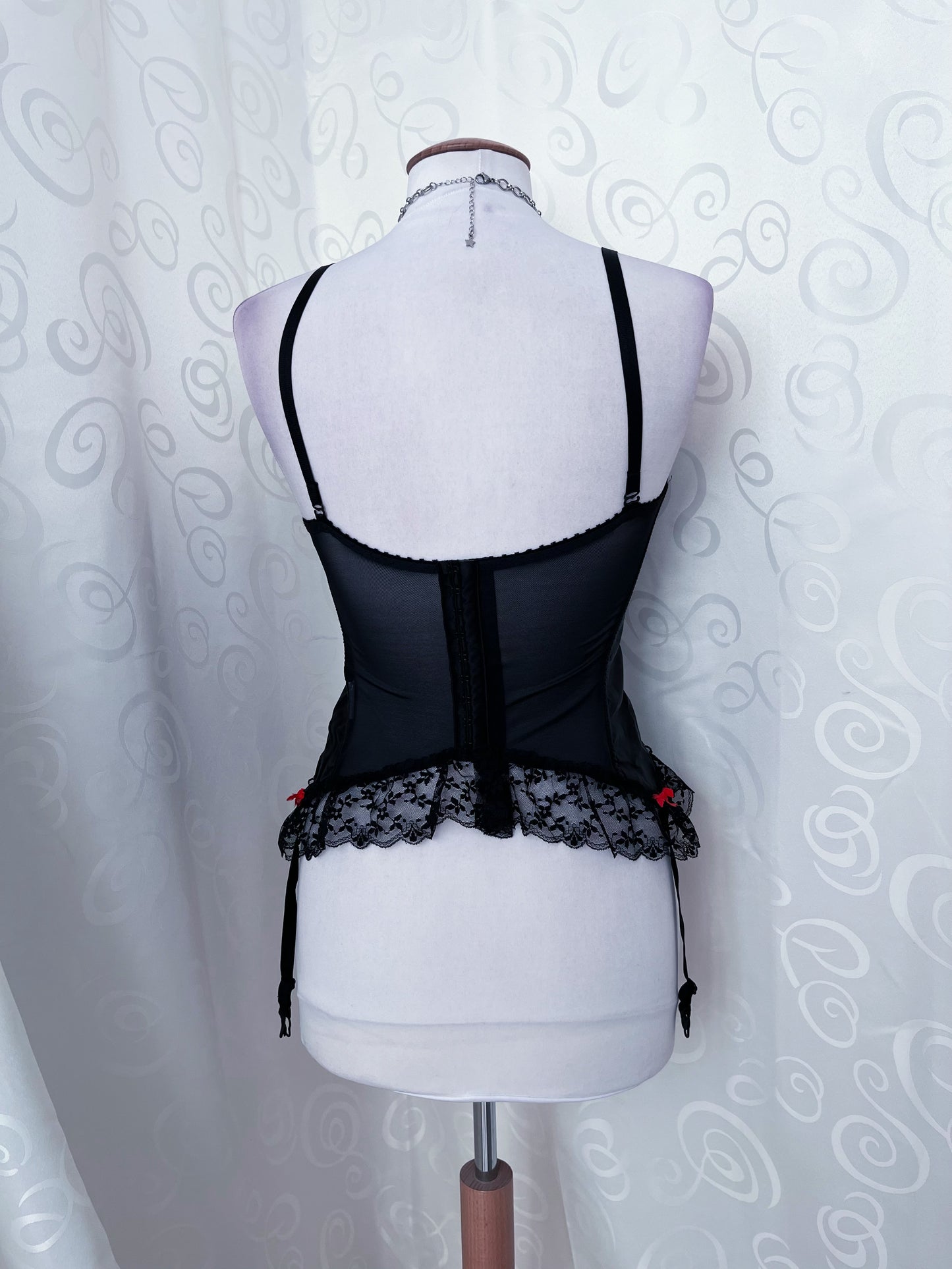 Gothic Moulin Rouge style satin black & red corset ❤️🕸️
