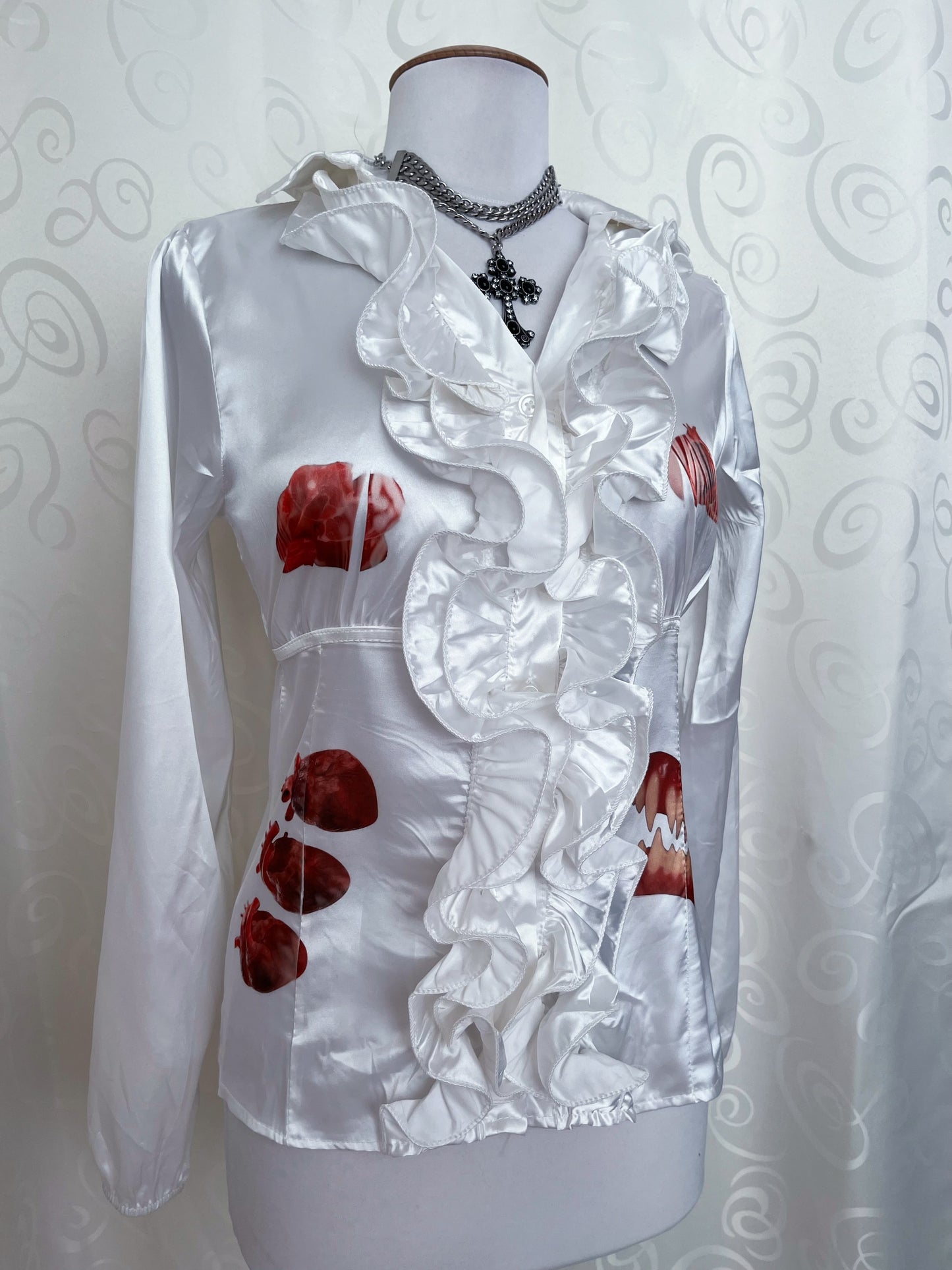 Rotten Reworked gothic deadstock ruffle shirt 🫀🥩