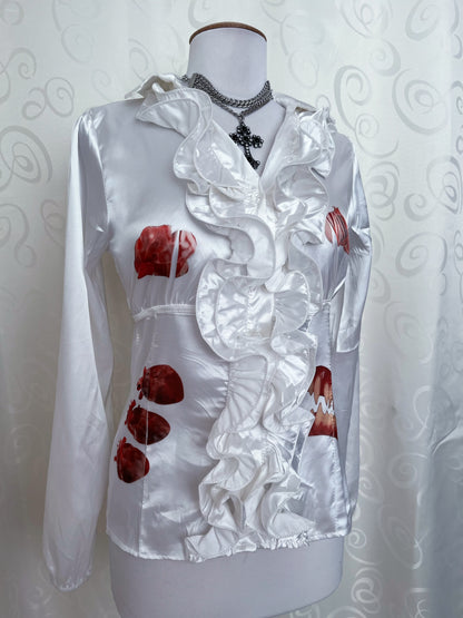 Rotten Reworked gothic deadstock ruffle shirt 🫀🥩