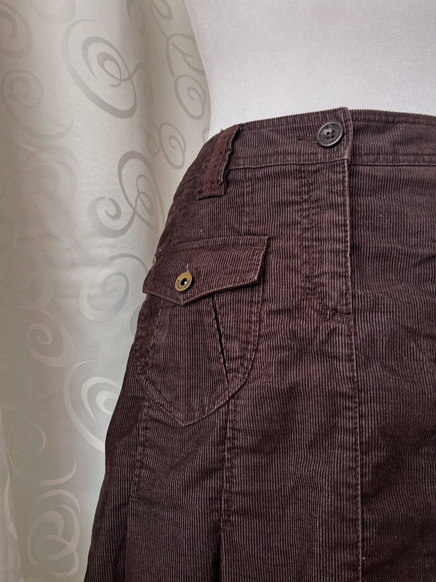 00’s Espirit whimsy corduroy brown skirt 🐌