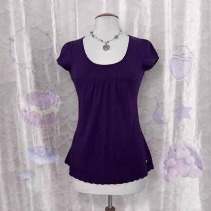 Whimsy coquette purple cotton top 💜