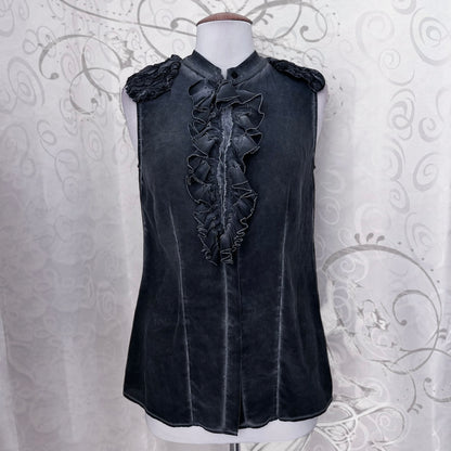 Gothic grey oversize ruffle shirt 🦇