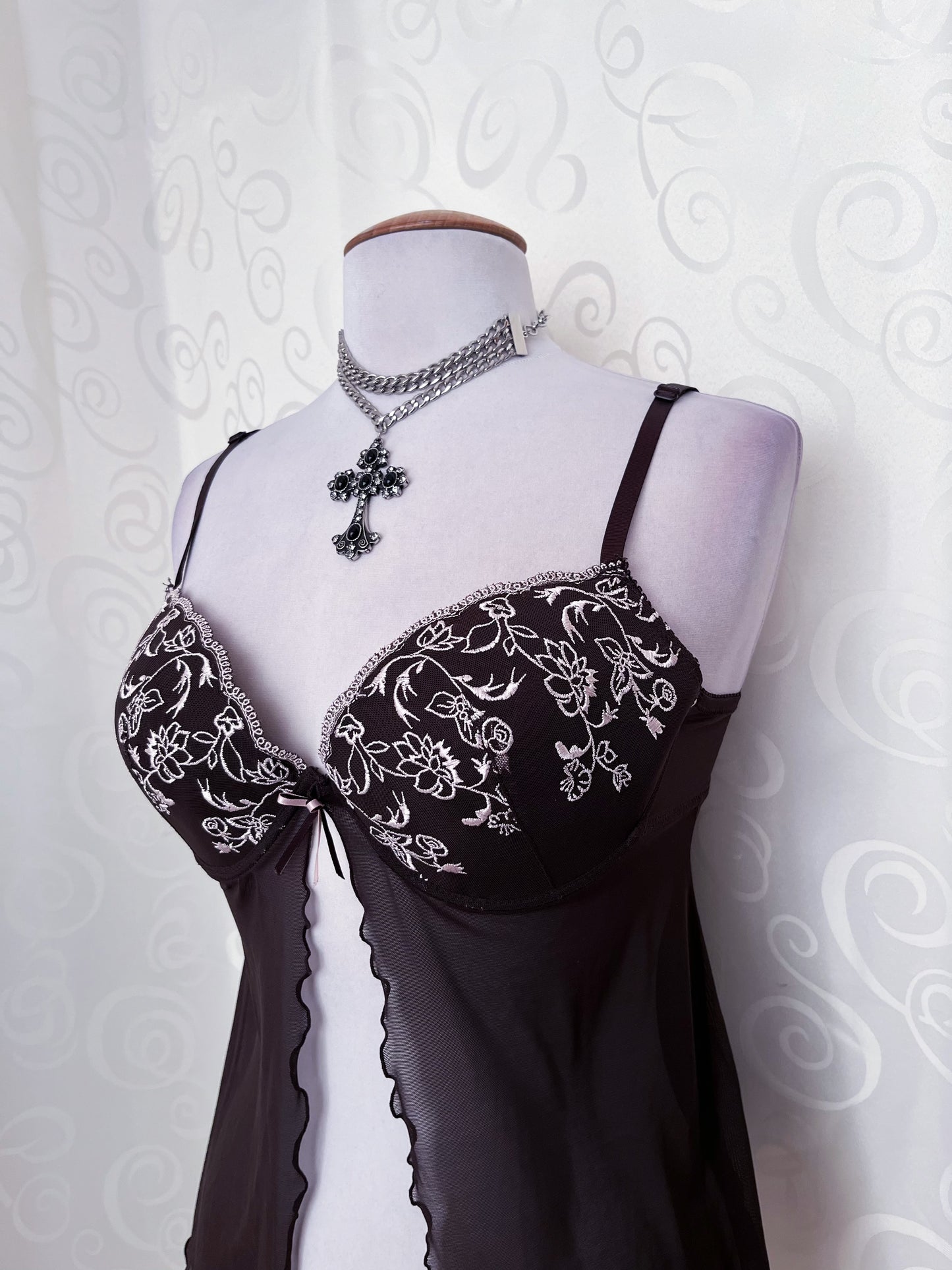 Whimsy fairy brown mesh bustier top 🐌