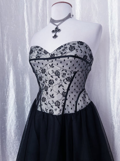 Gothic ballerina corset tulle dress 🌑🦇