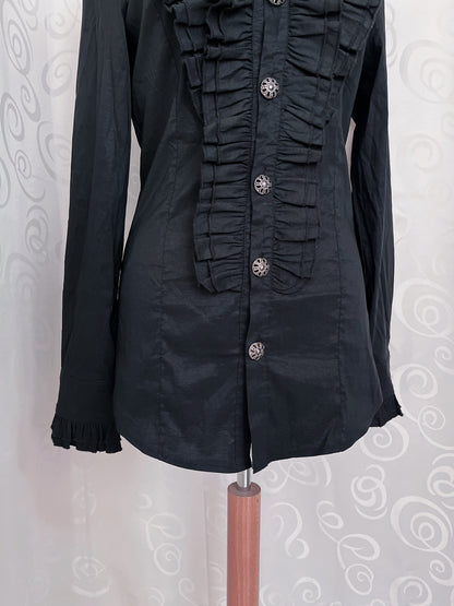 Gothic Victorian style ruffle long shirt