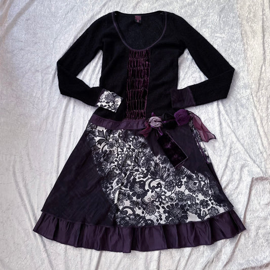Rare Kali Orea whimsygoth patchwork dress 💜🌀🦋