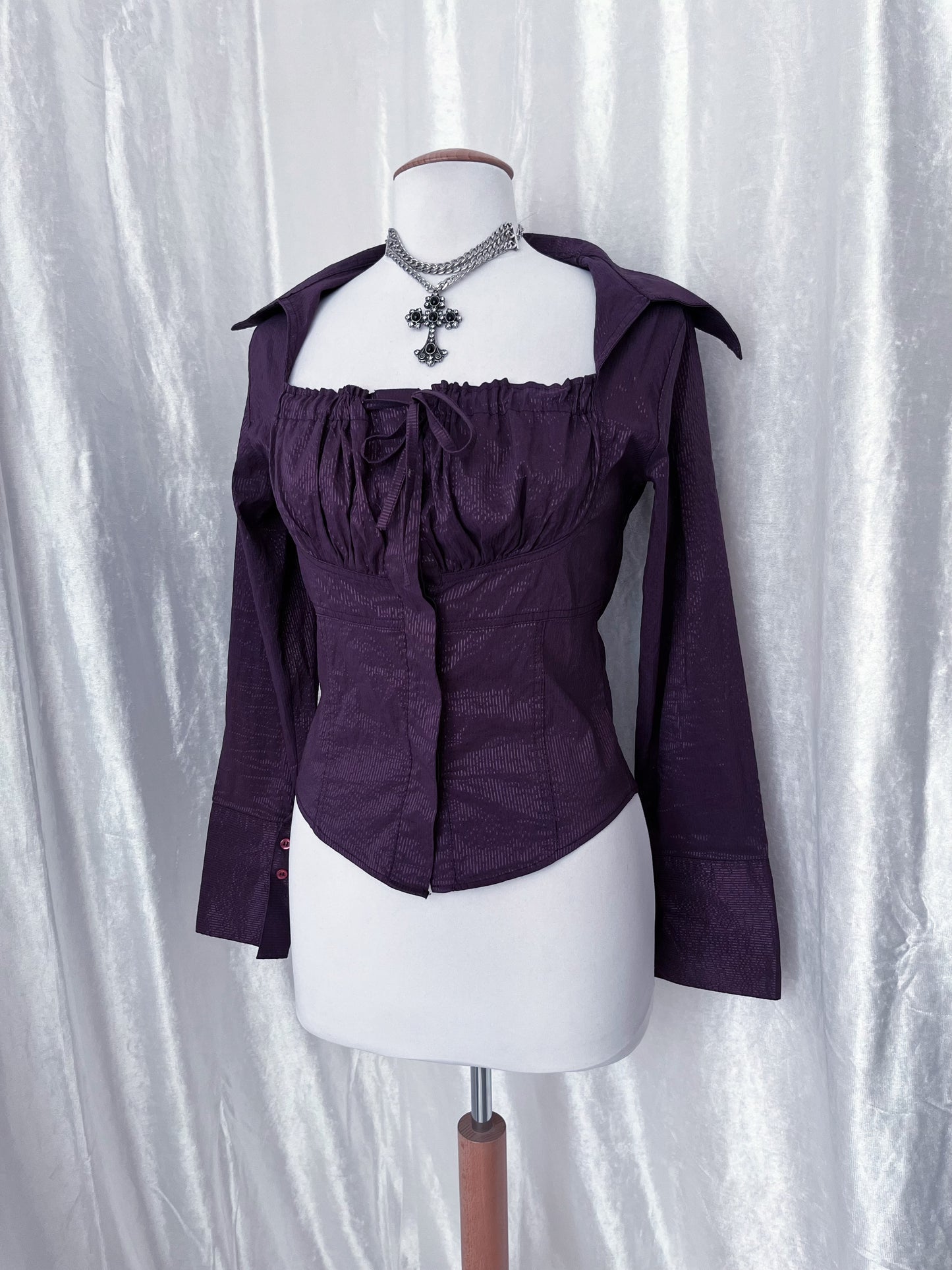 Gothic/Whimsy victorian style purple striped shirt 💜🔮