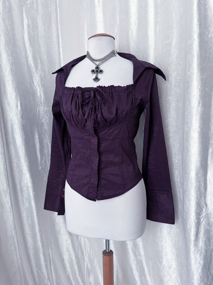 Gothic/Whimsy victorian style purple striped shirt 💜🔮