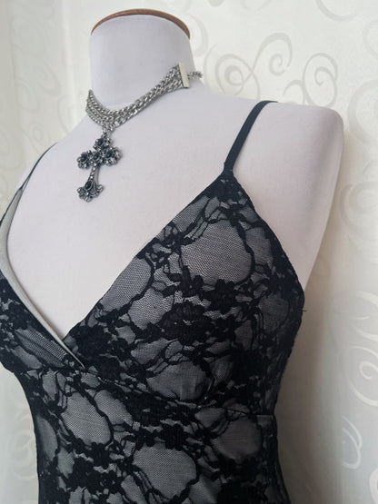 00’s deadstock dark fairy lace dress 🌀🦇