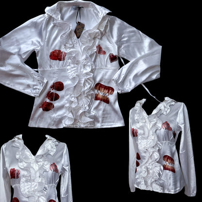 Rotten Reworked gothic deadstock ruffle shirt 🫀🥩