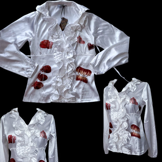 Rotten Reworked gothic deadstock ruffle shirt 🫀🥩