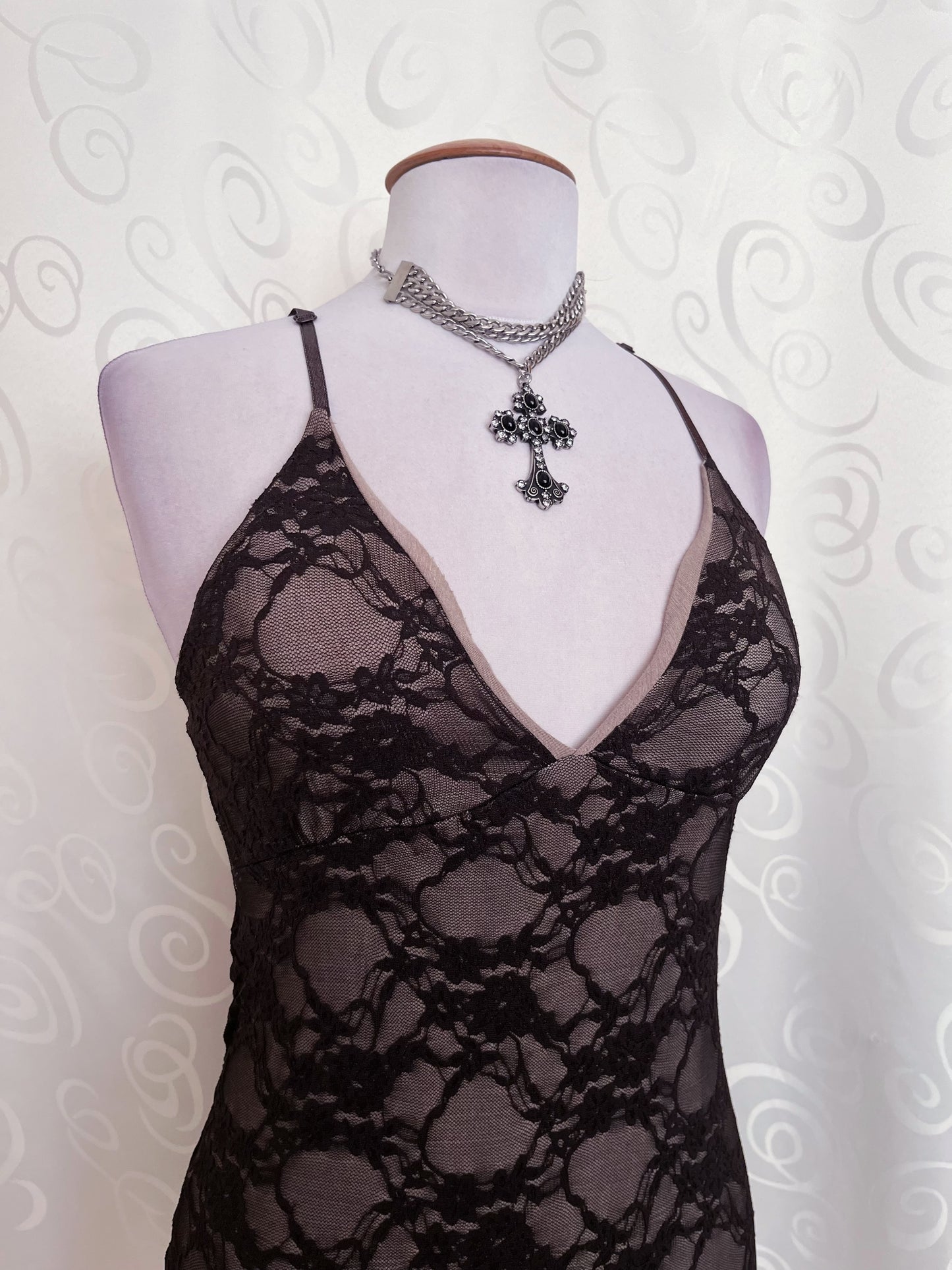 00’s deadstock whimsygoth lacey brown top 🧚🏽‍♀️