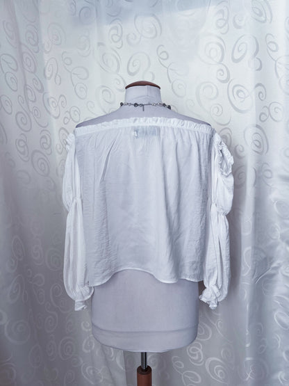 White Rabbit Reworked off shoulder shirt 🐇🕳