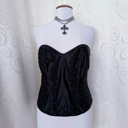 Whimsygoth/Gothic lace-up corset 🗝️🦇