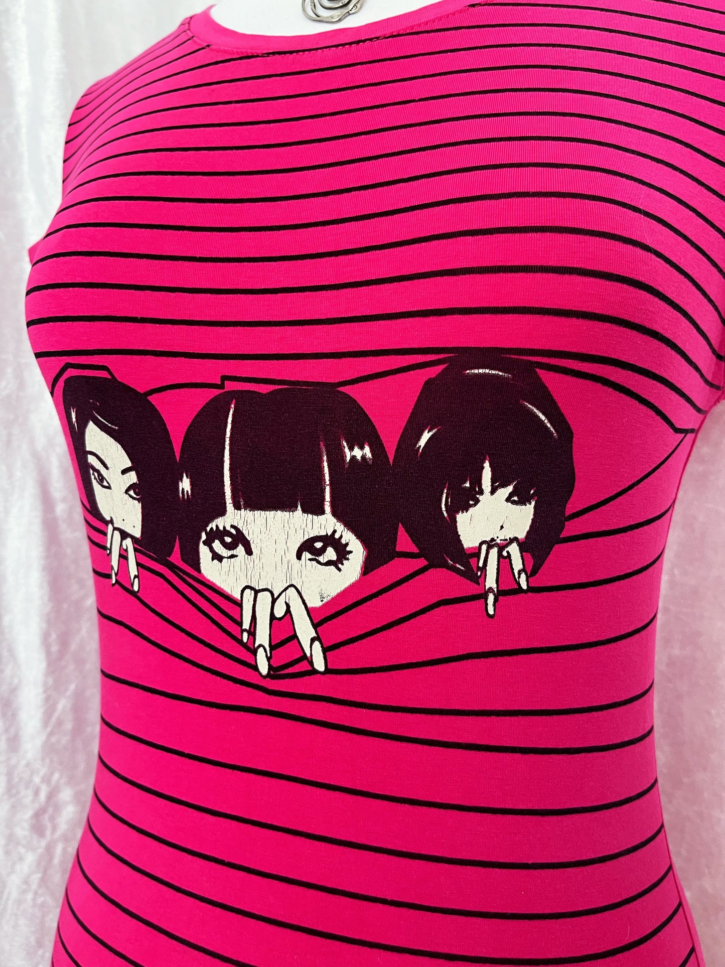 Emo/Scene Japanese girls tunic striped cotton tee 🎀